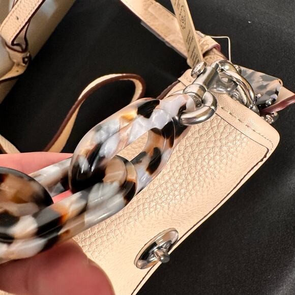 COACH COACHTOPIA Dinky Cloud Bag Mini Micro Wavy Leather Cream Chain Link Strap - Picture 6 of 15